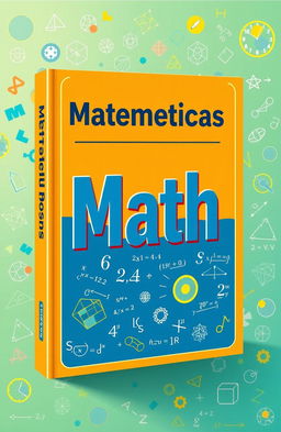 A visually engaging and vibrant cover design for a math book titled 'Matematicas'