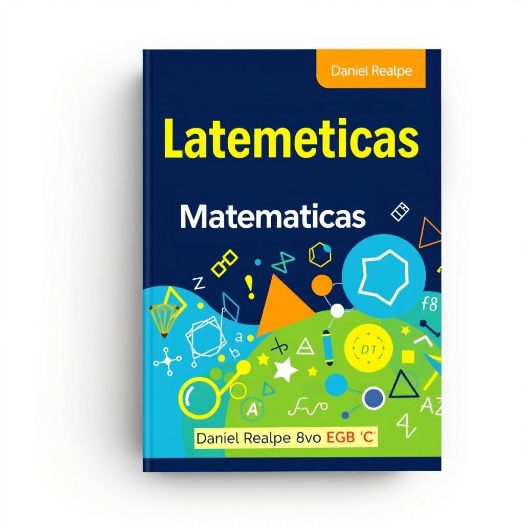 A visually engaging and vibrant cover design for a math book titled 'Matematicas'