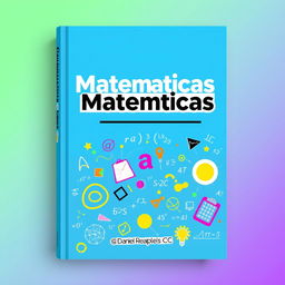 A visually engaging and vibrant cover design for a math book titled 'Matematicas'