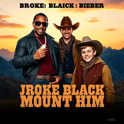 A movie poster for a western film titled 'Broke Black Mount Him'