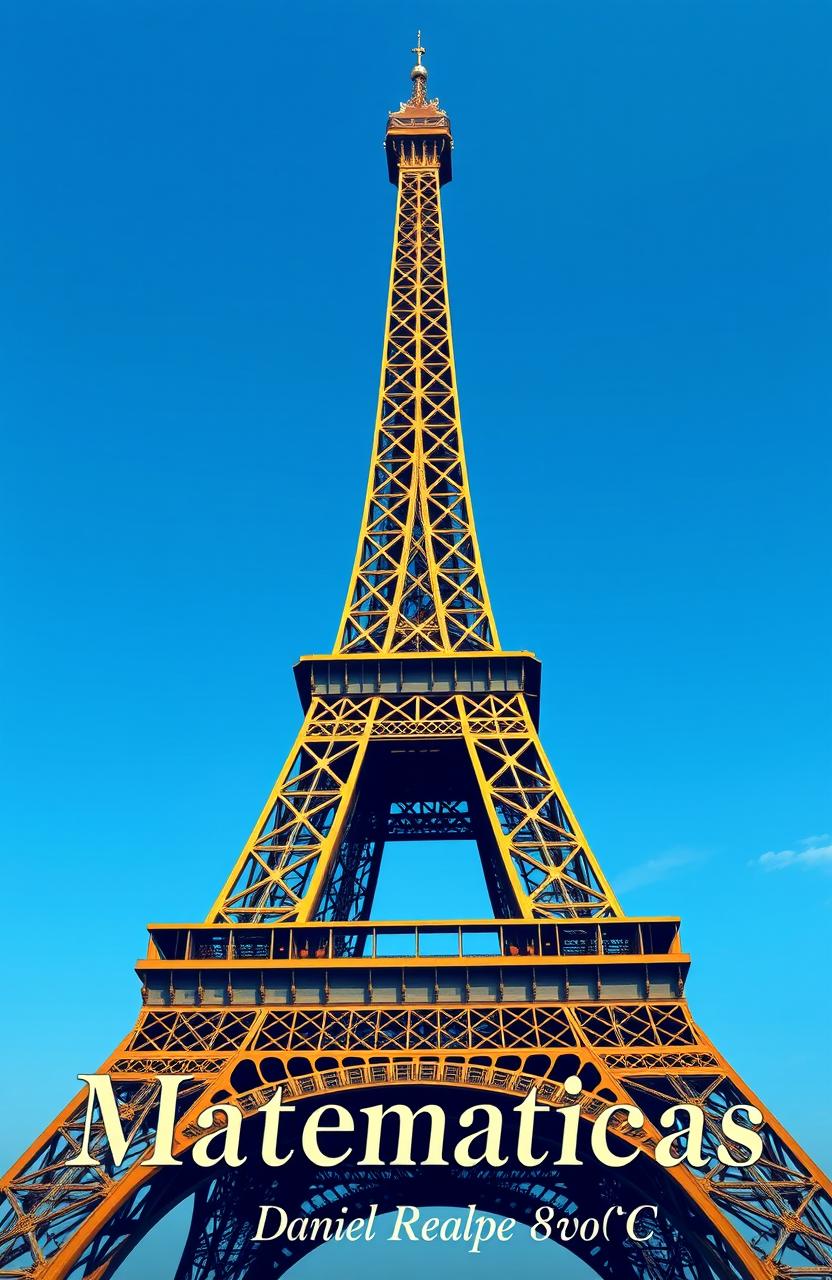 A beautifully detailed illustration of the Eiffel Tower, standing majestically against a clear blue sky