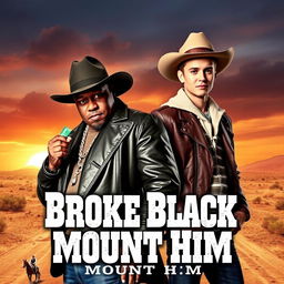 A movie poster for a western film titled 'Broke Black Mount Him'