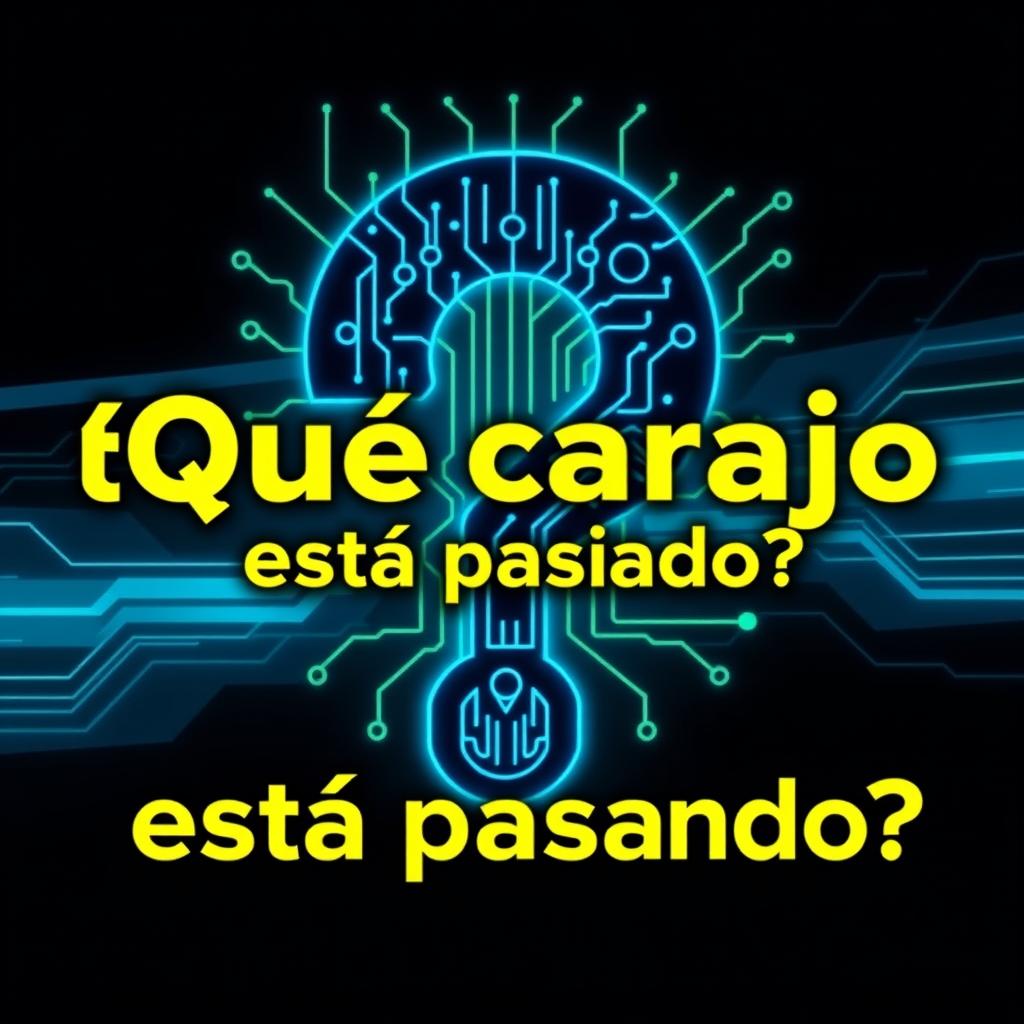 A striking and modern isotype for a column titled "¿Qué carajo está pasando?" focusing on technology themes