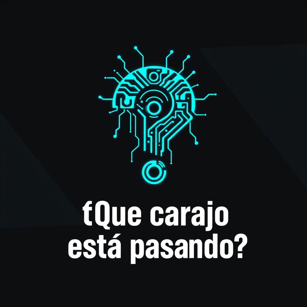 A striking and modern isotype for a column titled "¿Qué carajo está pasando?" focusing on technology themes