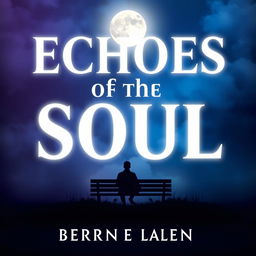 A book cover design titled "Echoes of the Soul" in bold luminous white lettering against a deep blue and purple dreamy background, symbolizing profound feelings