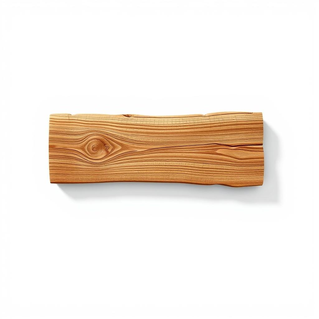 A beautifully detailed 2D illustration of a wooden plank, capturing the natural textures and grains of the wood