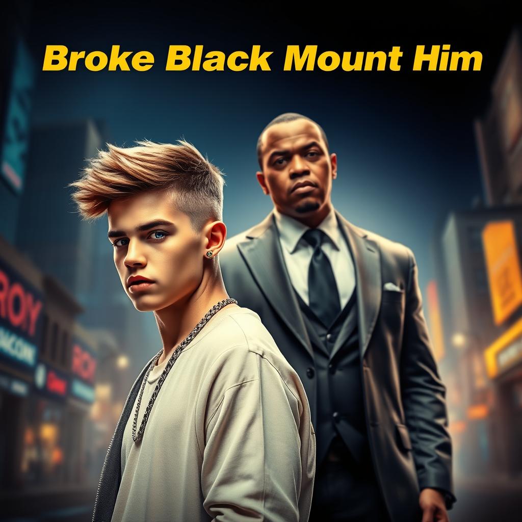 A movie poster titled 'Broke Black Mount Him', featuring a stylish, intense scene