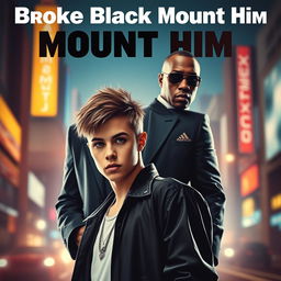 A movie poster titled 'Broke Black Mount Him', featuring a stylish, intense scene