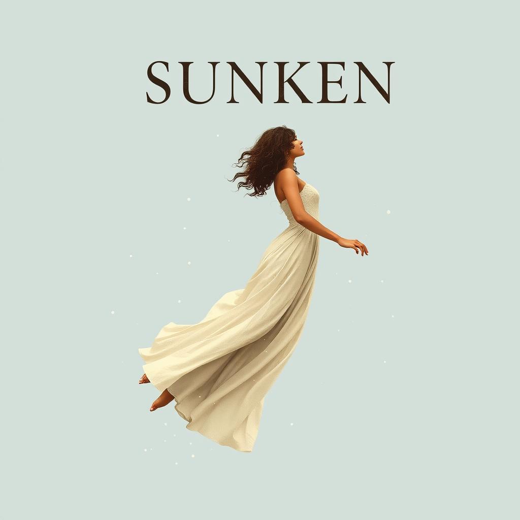 A vintage minimalistic book cover design featuring the title "SUNKEN" in an antique typeface