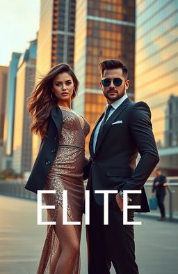 A dynamic and visually arresting portrait of a stylish couple, Taylor Hill and Ryan Guzman, exuding charisma and elegance