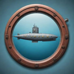 A whimsical clipart-style image of a submarine featuring nine round porthole windows.