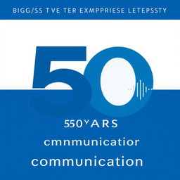 A commemorative institutional logo design celebrating 50 years of communication