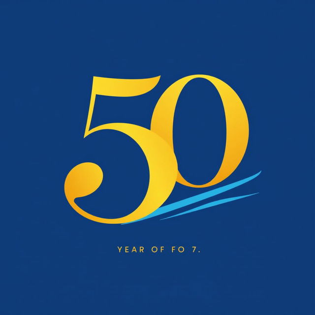 A commemorative institutional logo design celebrating 50 years of the history of communication