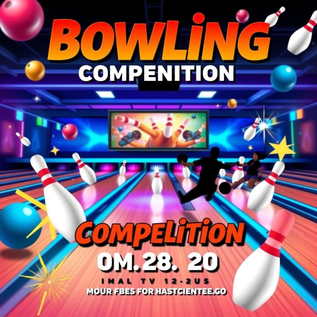 A colorful and eye-catching poster design for a bowling competition