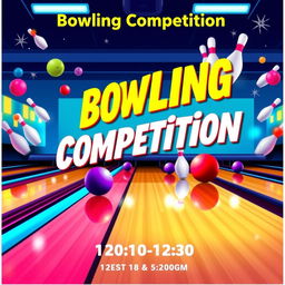 A colorful and eye-catching poster design for a bowling competition