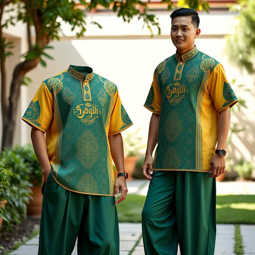 A stylish team uniform design for a hadroh group, specifically tailored for santri