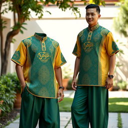 A stylish team uniform design for a hadroh group, specifically tailored for santri