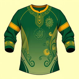 Design a stylish long-sleeve team uniform shirt for hadroh players, specifically tailored for santri