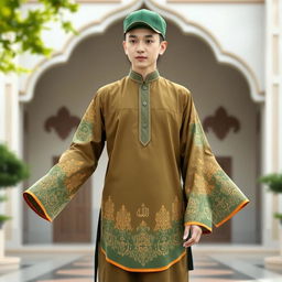 A long-sleeved traditional Islamic attire for a hadroh team, designed specifically for santri (students)