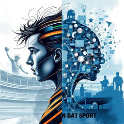 An artistic representation of the theme 'mind in sports' showcasing the duality of thought and physicality