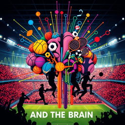 A creative visual representation of the theme 'sports and the brain,' illustrating the intricate relationship between athleticism and mental processes