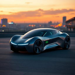 A futuristic concept car inspired by the classic Opel Kadett, showcasing sleek aerodynamic lines, innovative technology, and a modern interpretation of the original design elements