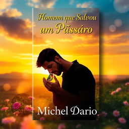 An enchanting eBook cover design for 'O Homem que Salvou um Pássaro' by Michel Dario