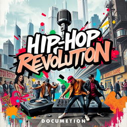 A documentary cover featuring a vibrant and dynamic hip-hop theme