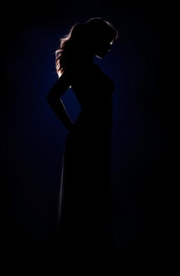 A silhouette of a strong woman standing confidently yet poetically