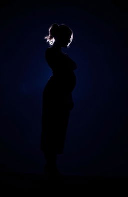 A silhouette of a strong woman standing confidently yet poetically