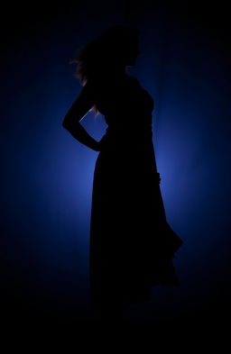 A silhouette of a strong woman standing confidently yet poetically