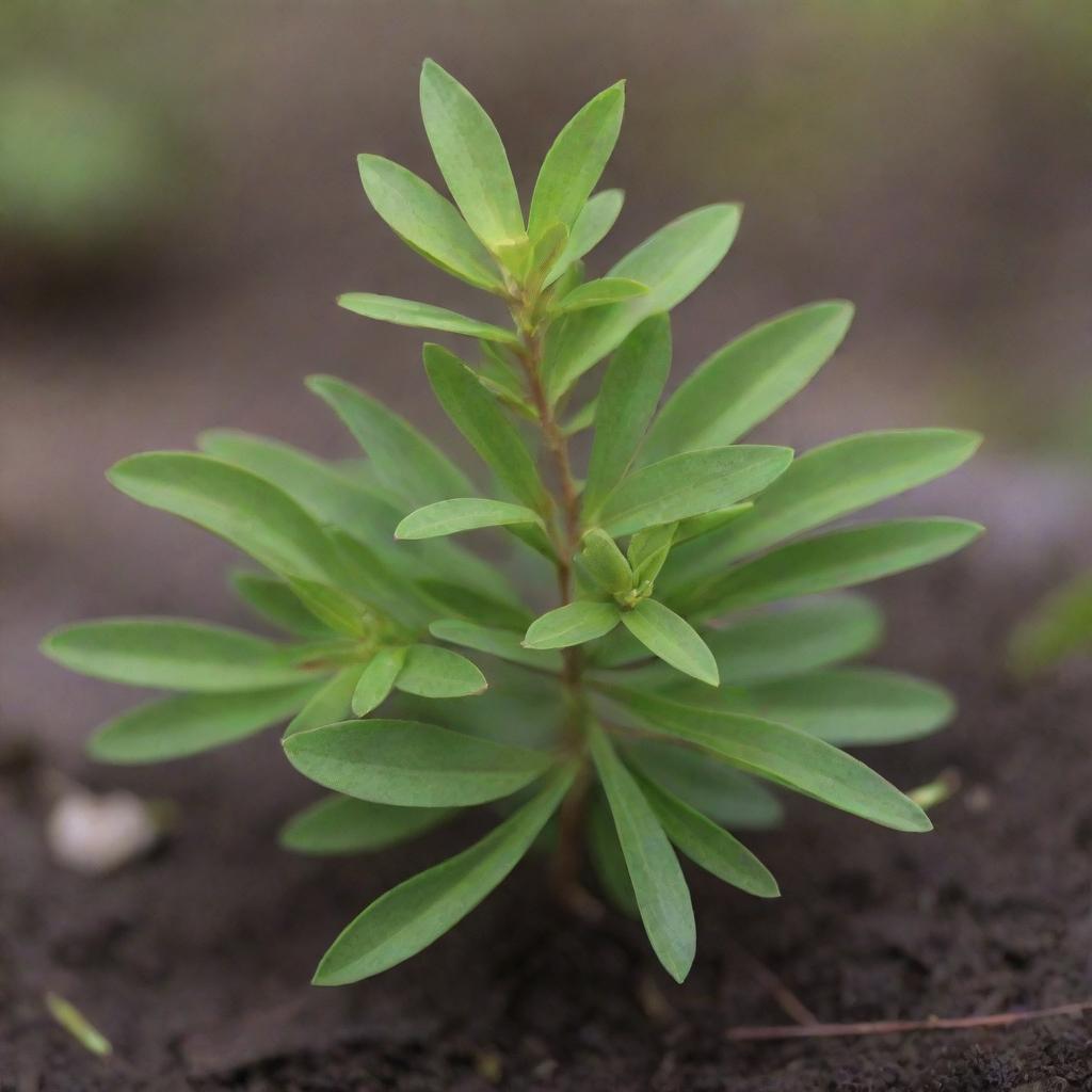 A captivating image of the world's smallest tree, known as the Dwarf Willow. Despite its small stature, its brilliantly green leaves and delicate branches make it a symbol of resilient beauty.