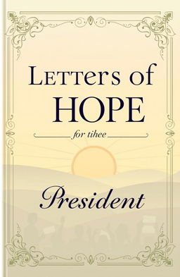 A beautifully designed book cover featuring the title 'Letters of Hope for the President', illustrated in elegant typography