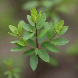 A captivating image of the world's smallest tree, known as the Dwarf Willow. Despite its small stature, its brilliantly green leaves and delicate branches make it a symbol of resilient beauty.