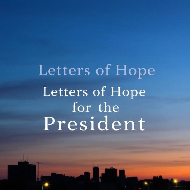 A minimalist book cover titled 'Letters of Hope for the President', featuring a simple, clean design