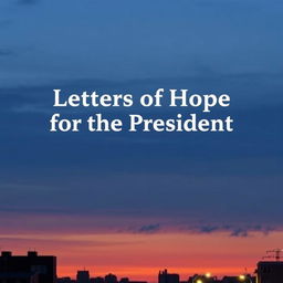 A minimalist book cover titled 'Letters of Hope for the President', featuring a simple, clean design