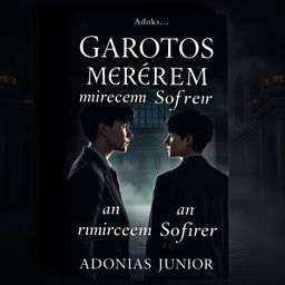 A captivating book cover for 'Garotos não merecem Sofrer' by Adonias Junior