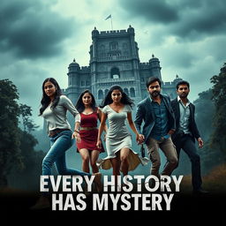 A horror adventure film poster titled 'Every History Has Mystery'