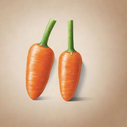 Draw a detailed illustration where both sides of a knife are in contact, and shaded, as it slices through a carrot.