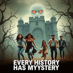 A captivating horror adventure film poster titled 'Every History Has Mystery'