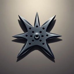 A highly detailed illustration of a ninja shuriken, showcasing its sharp edges and star-like shape