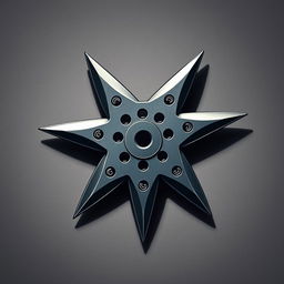 A highly detailed illustration of a ninja shuriken, showcasing its sharp edges and star-like shape