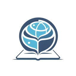 Logo featuring a globe intertwined with an open book, symbolizing the fusion of worldly knowledge and social science. Incorporate elements of school, academia, and learning within a sleek and modern layout.