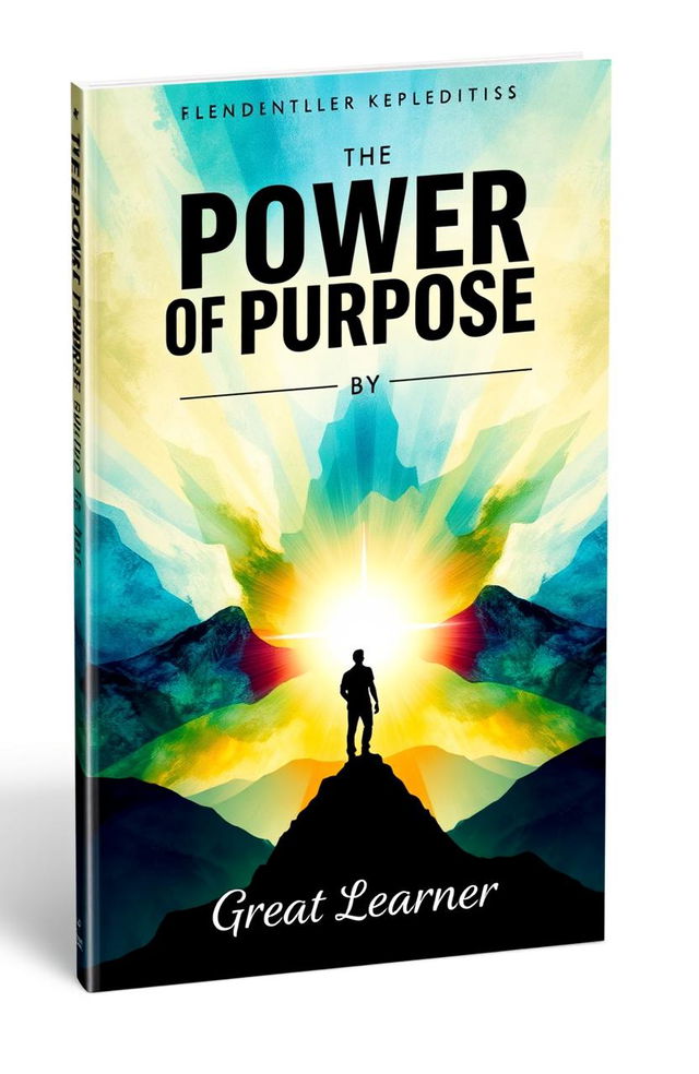 A captivating book cover for 'The Power of Purpose' by Great Learner