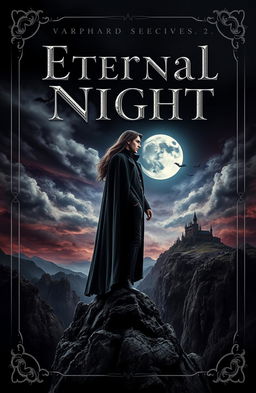 A captivating book cover design for a vampire-themed novel titled 'Eternal Night'