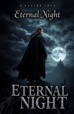 A captivating book cover design for a vampire-themed novel titled 'Eternal Night'