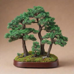 An engaging diorama featuring the world's smallest and largest trees side by side. The tiny Dwarf Willow with its vibrant leaves, delicate branches standing next to the towering Sequoia with a voluminous foliage canopy, making a stark contrast of nature's extremes.