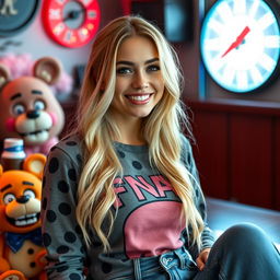 A beautiful, kind, and loving blonde woman, passionate about Five Nights at Freddy's