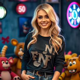 A beautiful, kind, and loving blonde woman, passionate about Five Nights at Freddy's