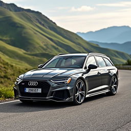 A sleek and powerful Audi RS6 Avant 2020, showcasing its aggressive and aerodynamic design